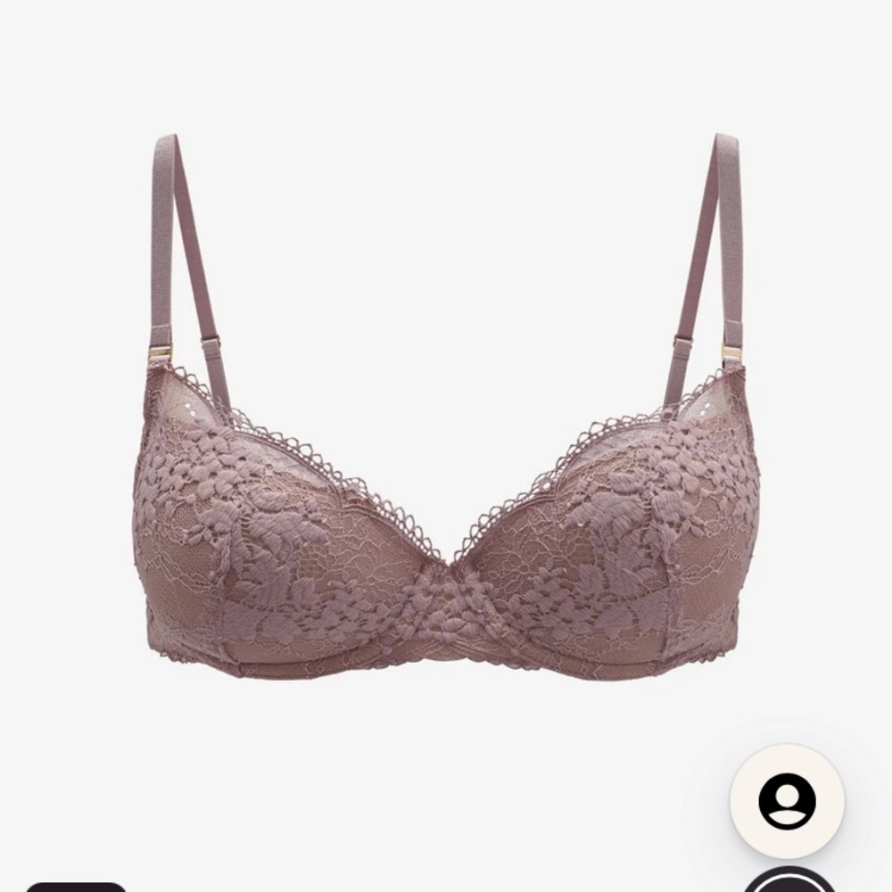 Thirdlove all day lace t shirt bra in blue denim